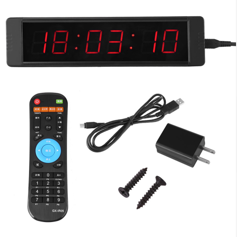 Programmable Interval Timer Prescise Wall Clock | LED Display Electronic Clock Stopwatch with Remote for Gym Fitness Training Tool