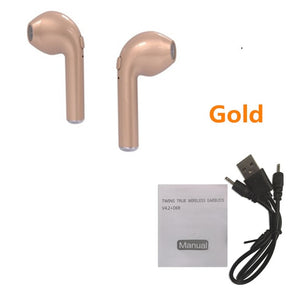 I7 i7s TWS in-ear Bluetooth Earphone Binau Wireless Headphone Earbuds Headset With MicPhone for iPhone Xiaomi Samsung Huawei LG